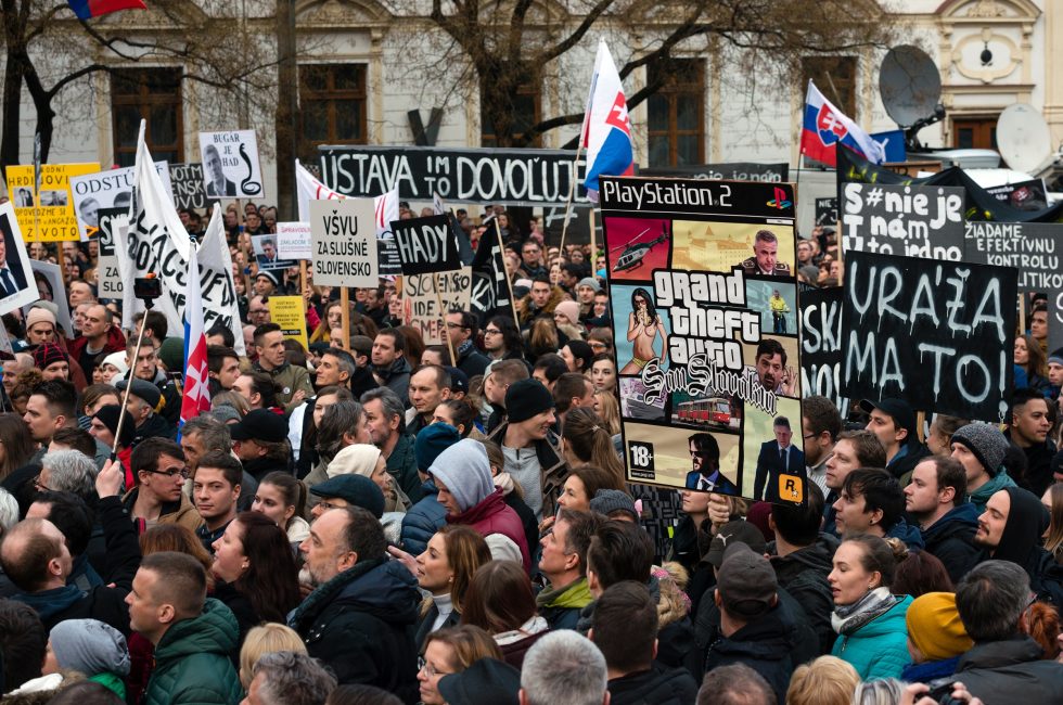 Protest v Bratislavě 2018. Foto: Shutterstock