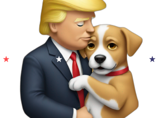 Donald Trump a pes. Foto: AI Emojis - Emoji Generator (CC BY-ND 4.0)