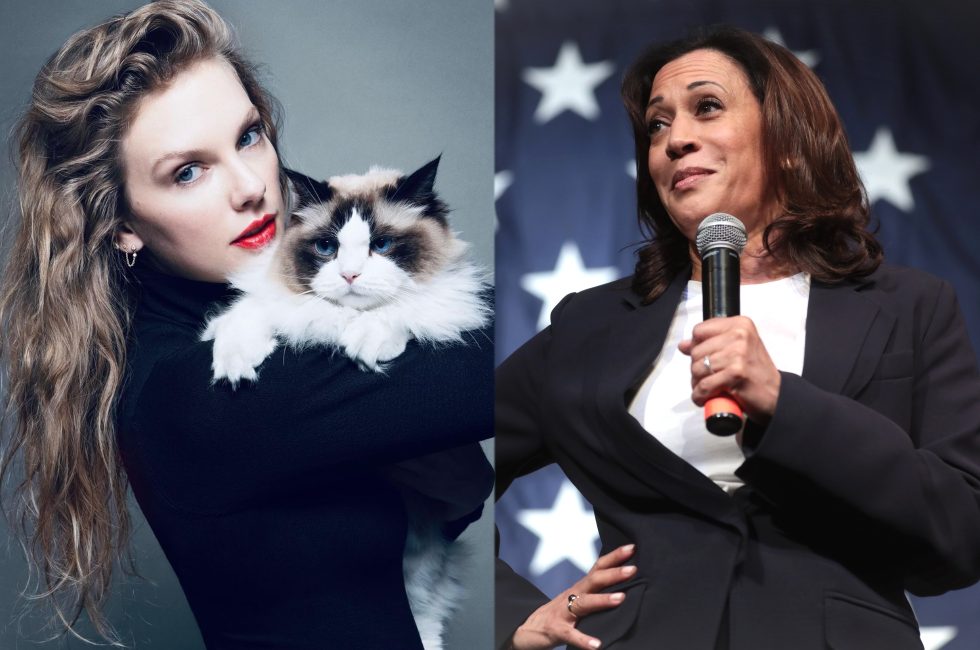 Taylor Swift a Kamala Harris | Foto Instagram/Gage Skidmore/Wikimedia Commons (CC BY-SA 2.0)