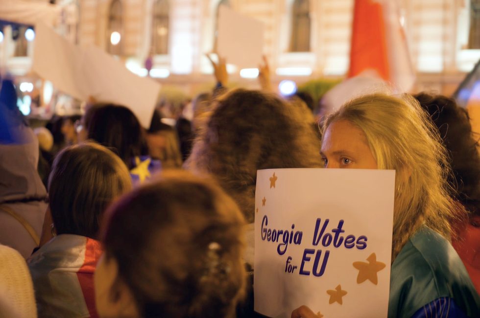 Demonstrace za proevropské směřování Gruzie | Foto: Baptiste Ansé