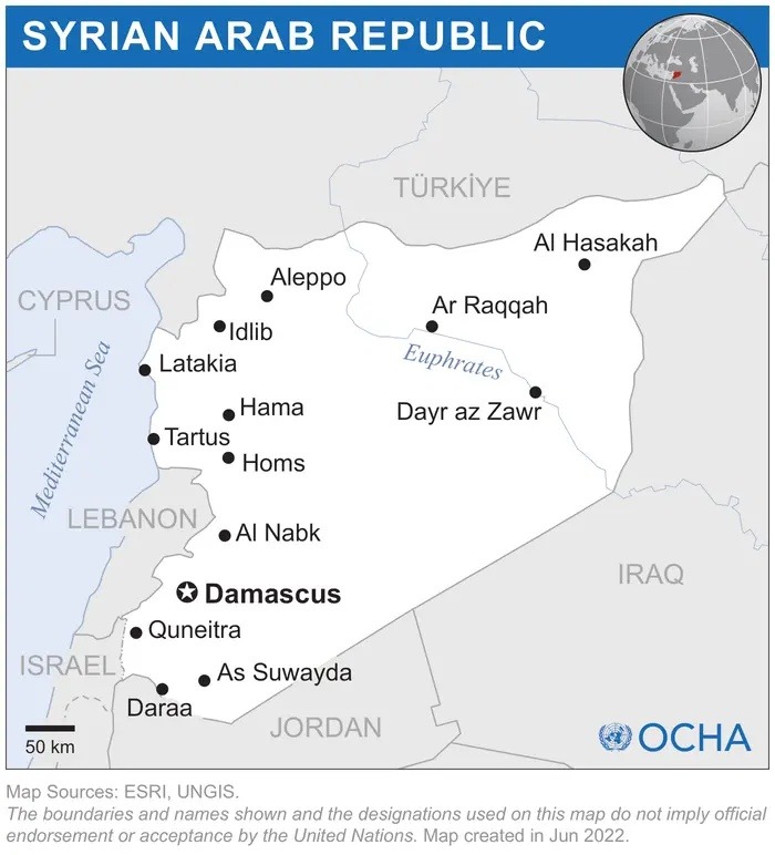 Mapa Sýrie